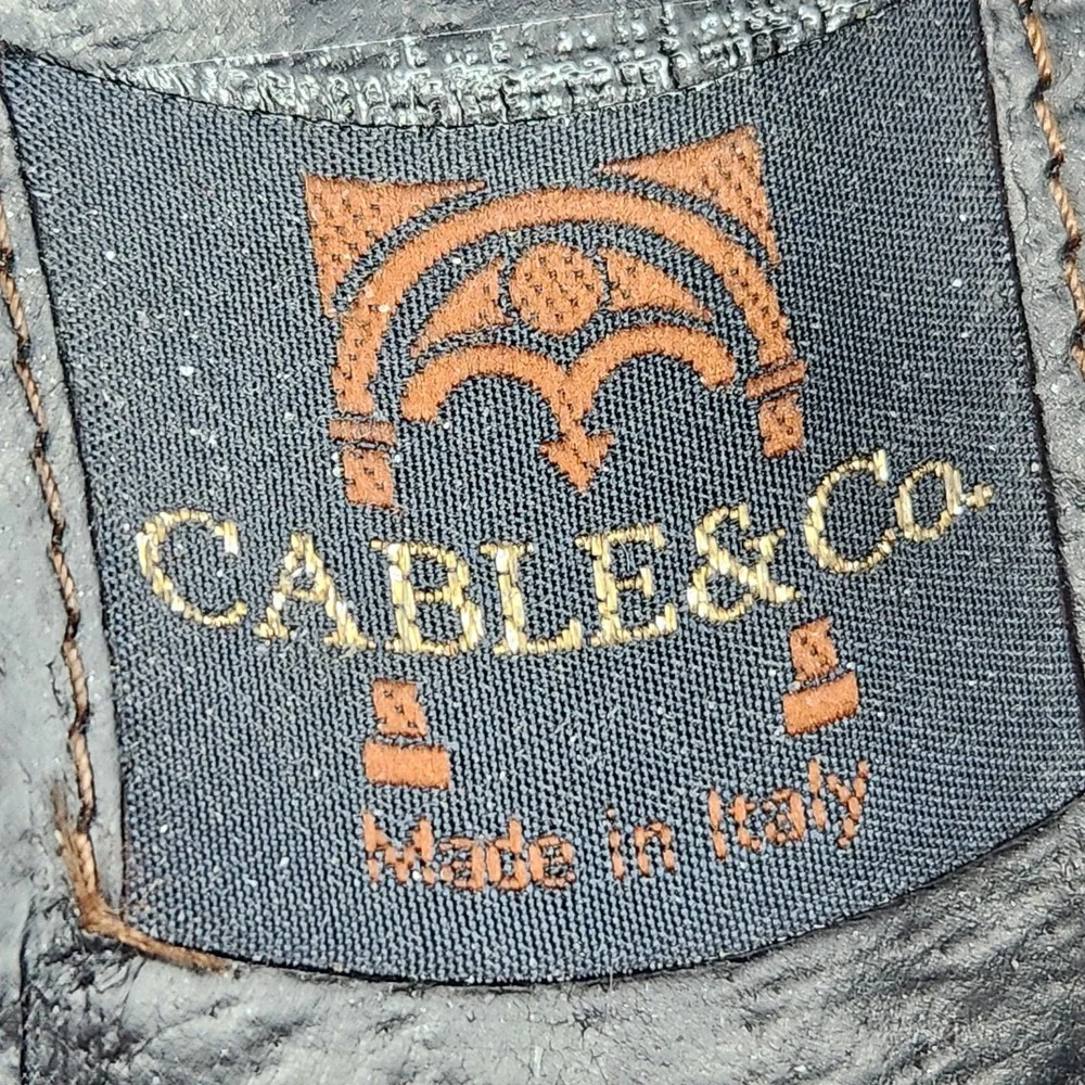 Cable &‎ Co. Oxford Shoes Mens 9 Black Leather Cap Toe Dress Shoes Italy
